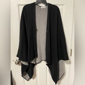 Calvin Klein‎ womens cape designer sweater long black gray super soft one size